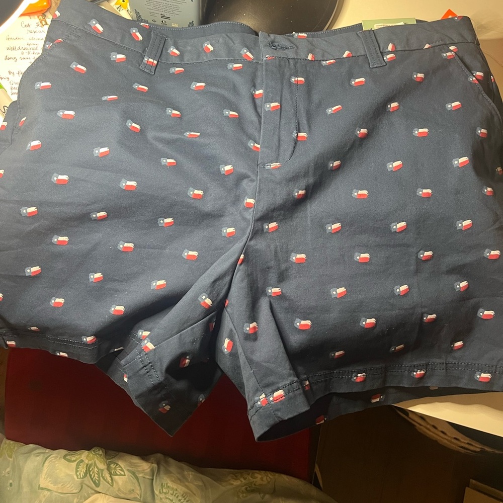Texas flag lovers rejoice!  Navy shorts